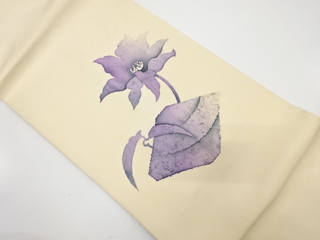 作家物　塩瀬花に菱模様名古屋帯